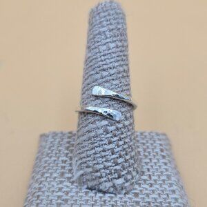 Size 8.75 Sterling Silver Handmade Hammered Band Ring A5891